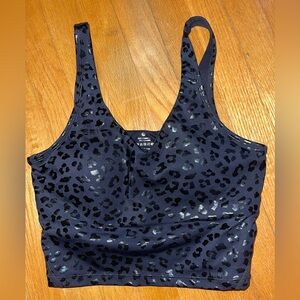 Black Cheetah Print Cropped Tank